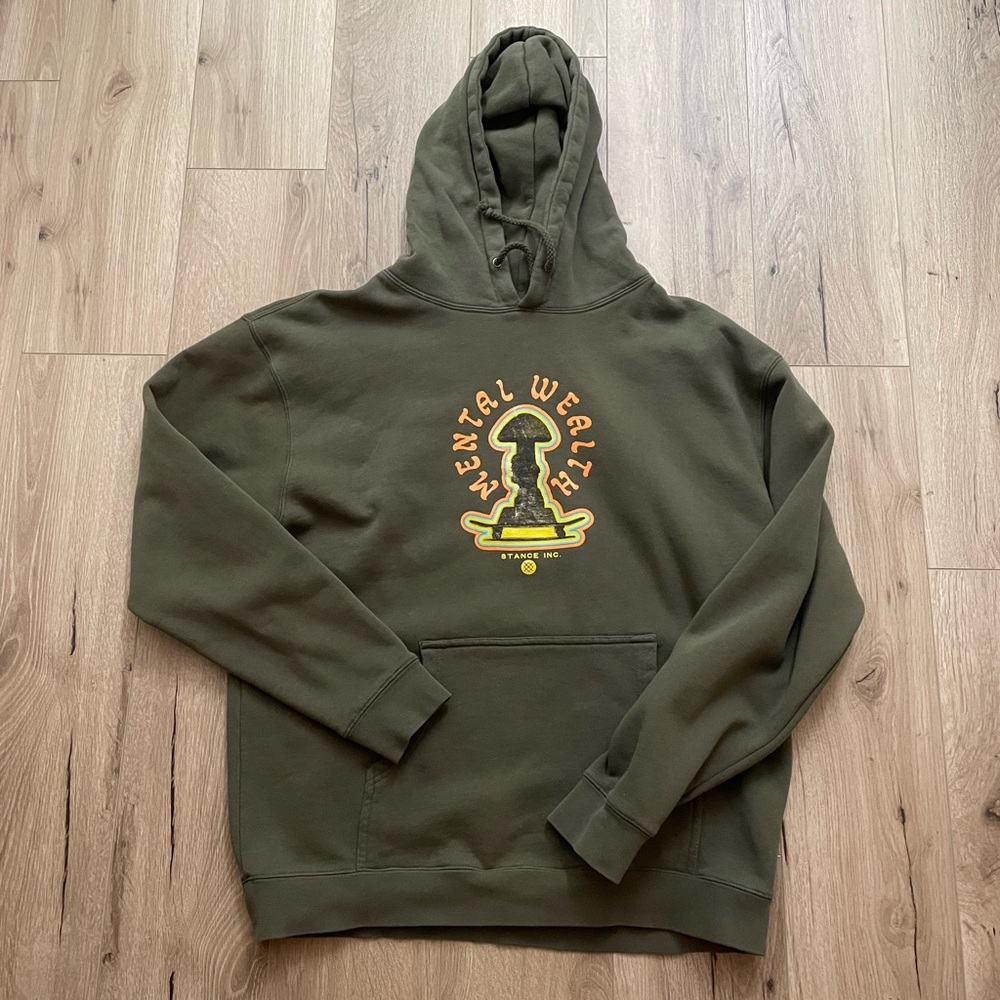 Stance mental wealth streetwear skateboards heavyweight fleece hoodie L